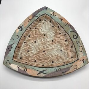 Cunningham Pottery Abstract Triangle Southwestern Stoneware Platter Wall Art